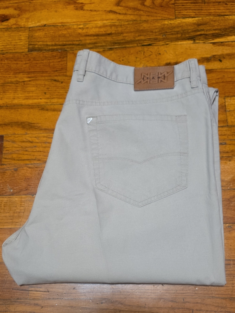 Vintage New Man Brand Jeans Men's 36 Beige Chino Cotton Denim Made In France